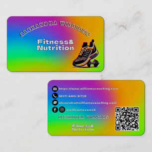 Vibrant Neon Fitness Voeding Visitekaartje
