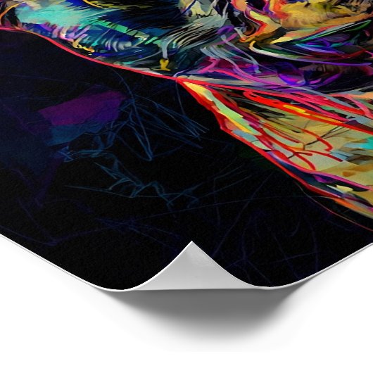 "Vibrant Neon Frenchie Pop Art Portrait" Poster (Hoek)