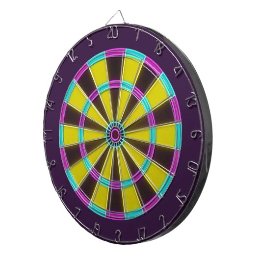 Vibrant Neon Glow Dartboard Dartbord (Voorkant Rechts)