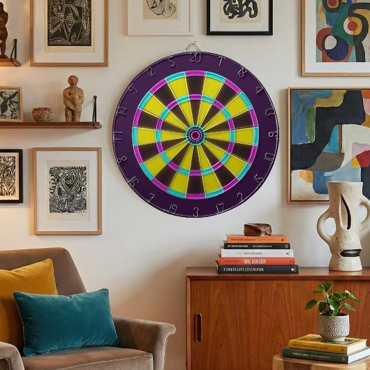 Vibrant Neon Glow Dartboard Dartbord