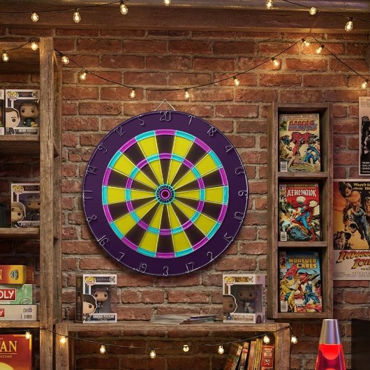 Vibrant Neon Glow Dartboard Dartbord
