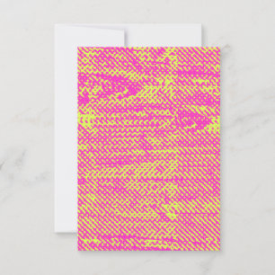 Vibrant Neon Halftone Grunge Birthday Invitation C Kaart