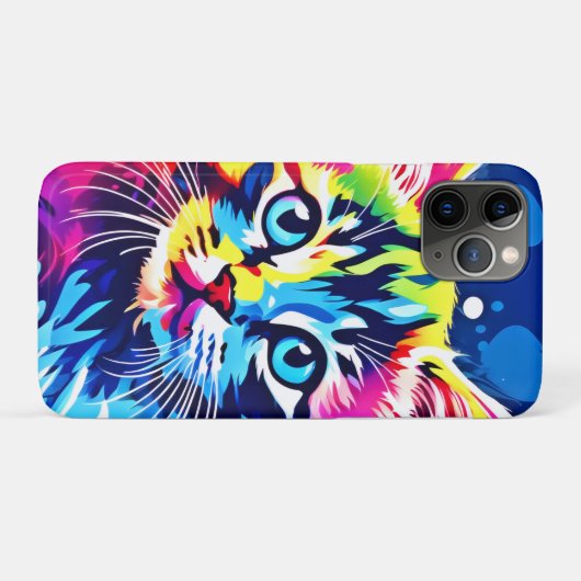 Vibrant Neon Kat Art Case-Mate iPhone Case (Achterkant (horizontaal))
