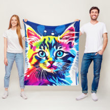 Vibrant Neon Kat Art