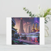 Vibrant Neon Lights van Cyberpunk Bangkok Kaart (Staand voorkant)