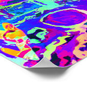 Vibrant Neon Paars Hearts Abstract Poster (Hoek)