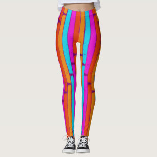 Vibrant Neon Painted Stripes Patroon Leggings