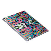 Vibrant Neon Pastel Camo Abstract Spiral Photo Notitieboek (Rechterzijde)