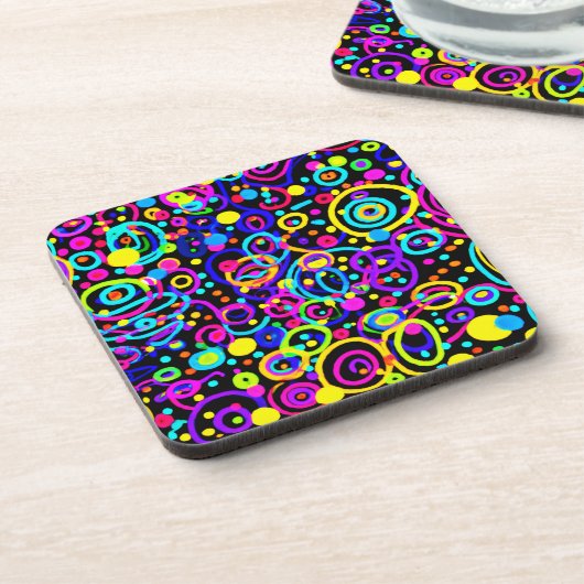 Vibrant Neon Pattern Art Design Bier Onderzetter (Linkerzijde)