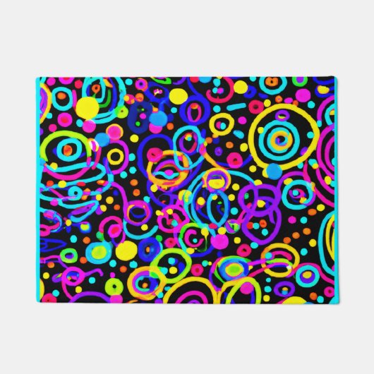 Vibrant Neon Pattern Art Design Deurmat (Voorkant)