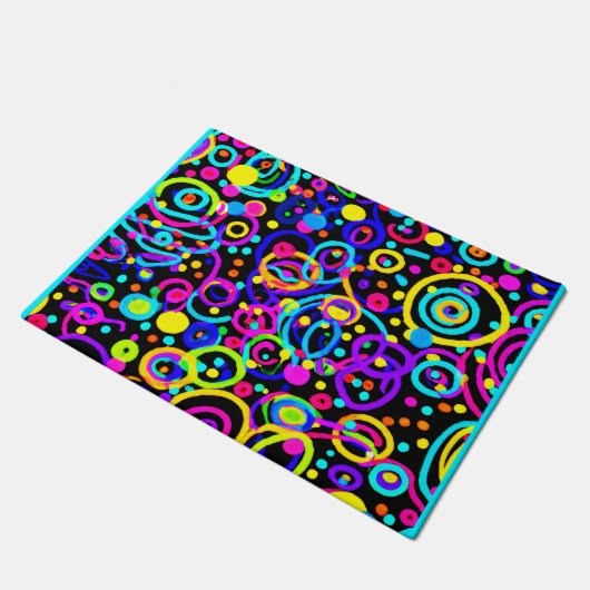Vibrant Neon Pattern Art Design Deurmat (Schuin)