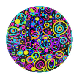 Vibrant Neon Pattern Art Design Snijplank