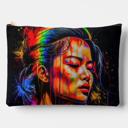 Vibrant Neon Portrait – Abstracte expressionistisc Etui (Voorkant)