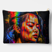 Vibrant Neon Portrait – Abstracte expressionistisc Etui (Achterkant)