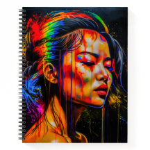 Vibrant Neon Portrait – Abstracte expressionistisc