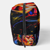 Vibrant Neon Portrait – Abstracte expressionistisc Toilettasje (Rechts)