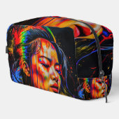 Vibrant Neon Portrait – Abstracte expressionistisc Toilettasje (Rechterhoek)