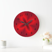 Vibrant Neon Red Flower Grote Klok (Huis)