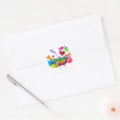 Vibrant Neon Smoke Graffiti Ronde Sticker (Envelop)