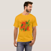 Vibrant Neon Splash Abstracte kunst T-shirt (Voorkant volledig)