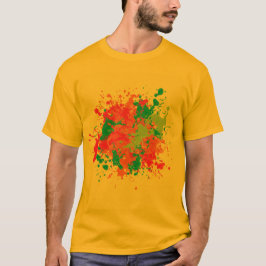 Vibrant Neon Splash Abstracte kunst T-shirt