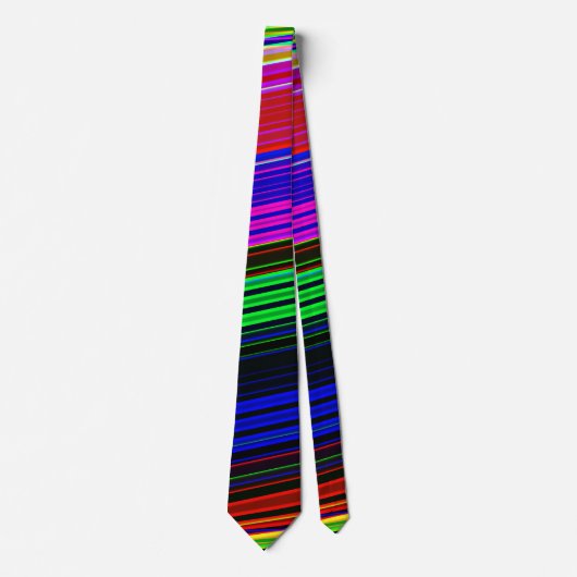 Vibrant Neon Striped Abstract Pattern Stropdas (Voorkant)