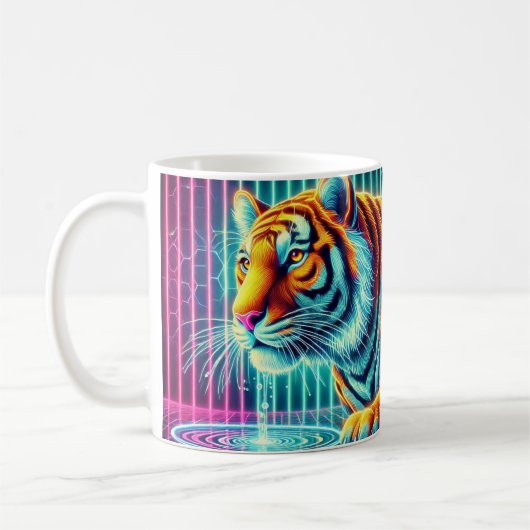 Vibrant Neon Tiger Mok: Perfect voor Bold Souls Koffiemok (Links)