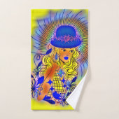 Vibrant Neon Yellow Fashionable Lady Bad Handdoek (Handdoek)