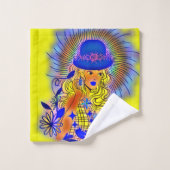 Vibrant Neon Yellow Fashionable Lady Bad Handdoek (Wasdoekje)