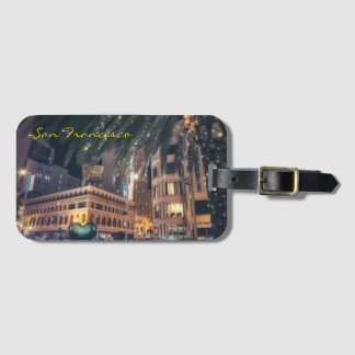 Vibrant Nighttime San Francisco with Palm Tree Bagagelabel