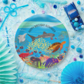 Vibrant ningaloo koraalrif geïnspireerd papieren bordje (Feest)