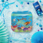 Vibrant ningaloo koraalrif geïnspireerd papieren bordje (Feest)