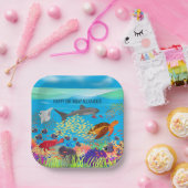 Vibrant ningaloo koraalrif geïnspireerd papieren bordje (Feest)