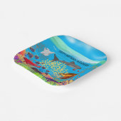 Vibrant ningaloo koraalrif geïnspireerd papieren bordje (Gebogen)