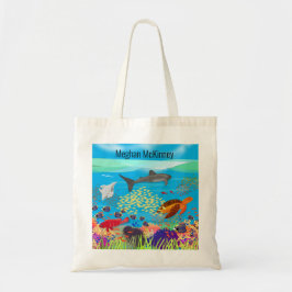 Vibrant ningaloo koraalrif geïnspireerd tote bag