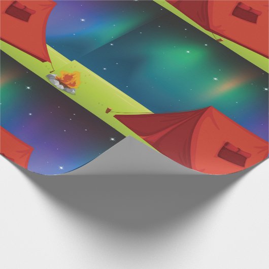 Vibrant Northern Lights Camping Tent Night Cadeaupapier (Hoek)