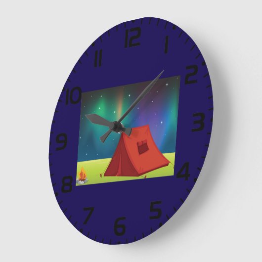 Vibrant Northern Lights Camping Tent Night Grote Klok (Hoek)