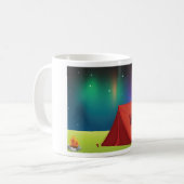 Vibrant Northern Lights Camping Tent Night Koffiemok (Voorkant links)