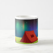 Vibrant Northern Lights Camping Tent Night Koffiemok (Center)