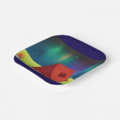 Vibrant Northern Lights Camping Tent Night Papieren Bordje (Gebogen)