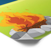 Vibrant Northern Lights Camping Tent Night Poster (Hoek)