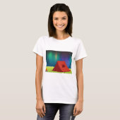 Vibrant Northern Lights Camping Tent Night T-shirt (Voorkant volledig)