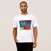 Vibrant Northern Lights Camping Tent Night T-shirt (Voorkant volledig)