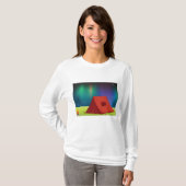 Vibrant Northern Lights Camping Tent Night T-shirt (Voorkant volledig)