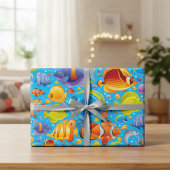 Vibrant Ocean Adventures Wrapping Paper Set