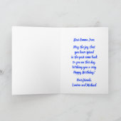 Vibrant Ocean Blue Zee Turtle Happy Birthday Kaart (Binnen)