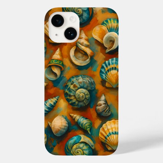 Vibrant Ocean Shells Art Phone Case - Coastal Aest (Achterkant)