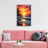 Vibrant Ocean Sunset - Kustkunst Canvas Afdruk (Insitu (Woonkamer))