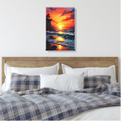 Vibrant Ocean Sunset - Kustkunst Canvas Afdruk (Insitu (Slaapkamer))