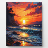 Vibrant Ocean Sunset - Kustkunst Fotoplaat (Voorkant)